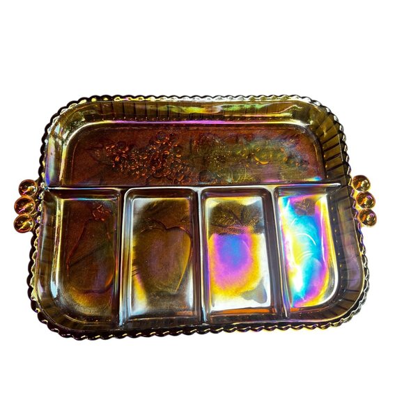 Indiana Glass Amber 5 Section Relish Tray **AS IS** - Picture 3 of 8